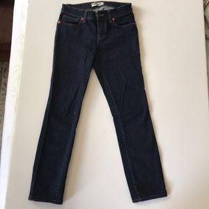 madewell dark wash skinny jeans
